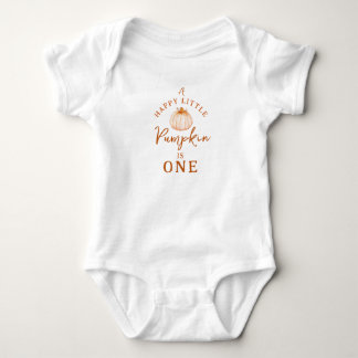 A Little Pumpkin Turning One Cute and Happy Design Baby Bodysuit