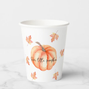 A Little Pumpkin Watercolor Halloween Fall  Paper Cups