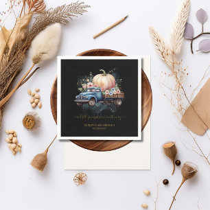 A Little Pumpkin Watercolor Truck Baby Shower Napkin