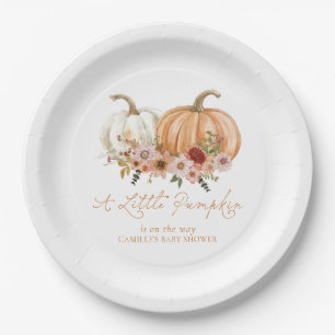 A Little Pumpkin Wildflower Baby Shower Paper Plate