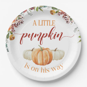 A Little PumpkinIs on His Way  Paper Plate