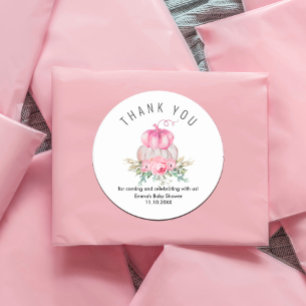 A Little Pumpkinl Baby Shower  Classic Round Sticker