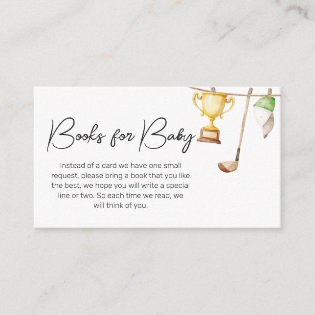 A Little Putter Golf Baby Shower Books for Baby Enclosure Card (Front)