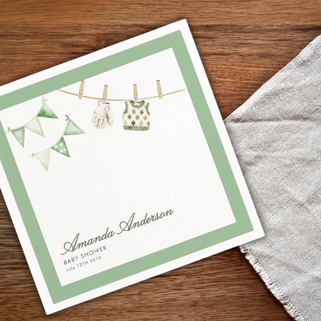 A Little Putter Is On The Way Boy Baby Shower  Napkin (Creator Uploaded)