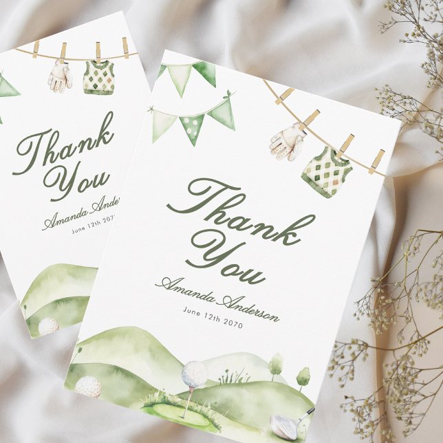 A Little Putter Is On The Way Boy Baby Shower  Thank You Card (Creator Uploaded)