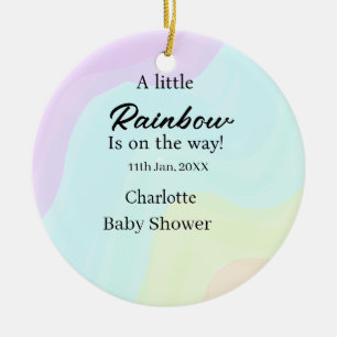 A little rainbow is on its way baby shower name da ceramic tree decoration