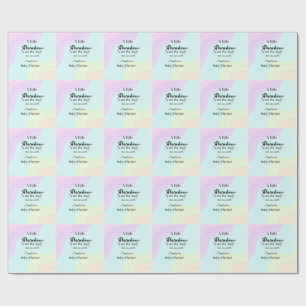 A little rainbow is on its way baby shower name da wrapping paper