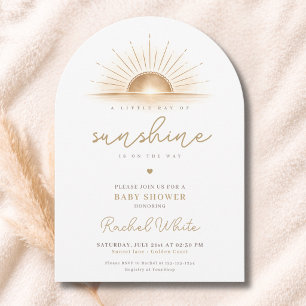 A Little Ray Of Sunhine Is On The Way Baby Shower Invitation