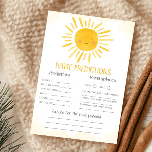 A Little Ray of Sunshine Baby Predictions Game