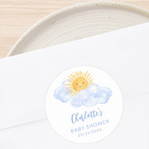 A Little Ray Of Sunshine Baby Shower Classic Round Sticker
