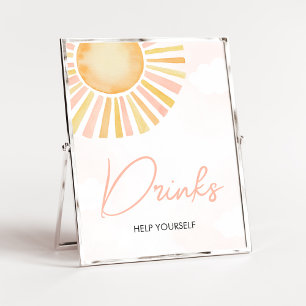 A Little Ray of Sunshine Baby Shower Drinks Poster