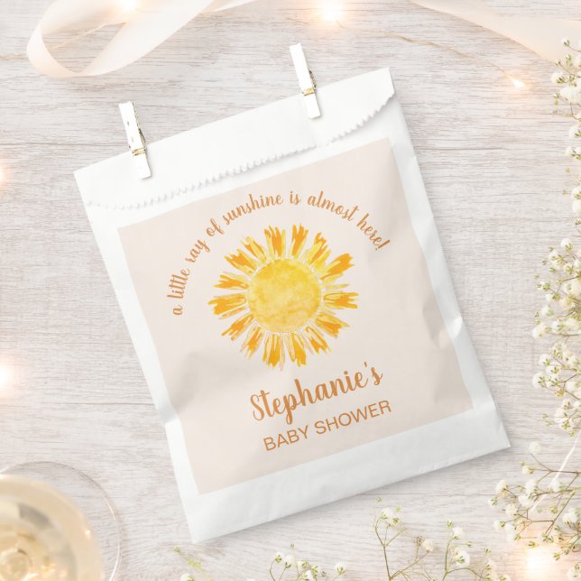 A Little Ray Of Sunshine Baby Shower  Favour Bags (Clipped)