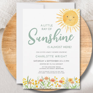 A Little Ray Of Sunshine Baby Shower  Invitation