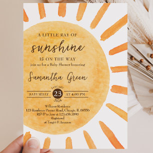A Little Ray of Sunshine Baby Shower Invitation