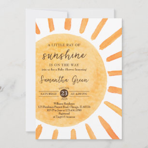 A Little Ray of Sunshine Baby Shower Invitation