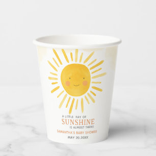 A Little Ray of Sunshine Baby Shower Paper Cups