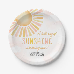 A Little Ray of Sunshine Baby Shower  Paper Plate
