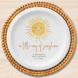 A Little Ray Of Sunshine Baby Shower Paper Plate