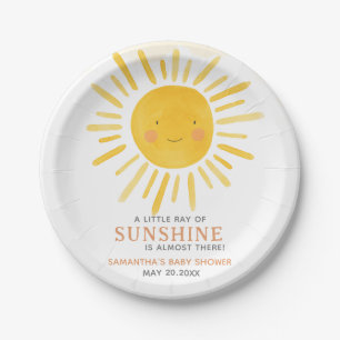 A Little Ray of Sunshine Baby Shower Paper Plate