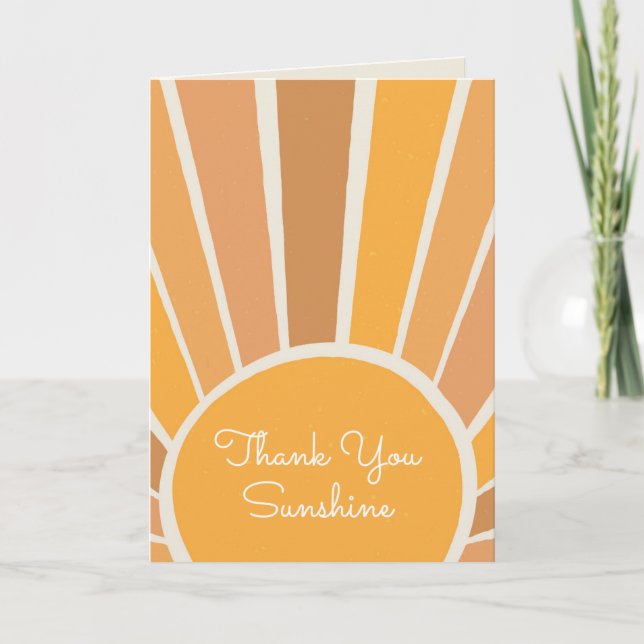 A Little ray of Sunshine Baby Shower Thank You Card (Front)
