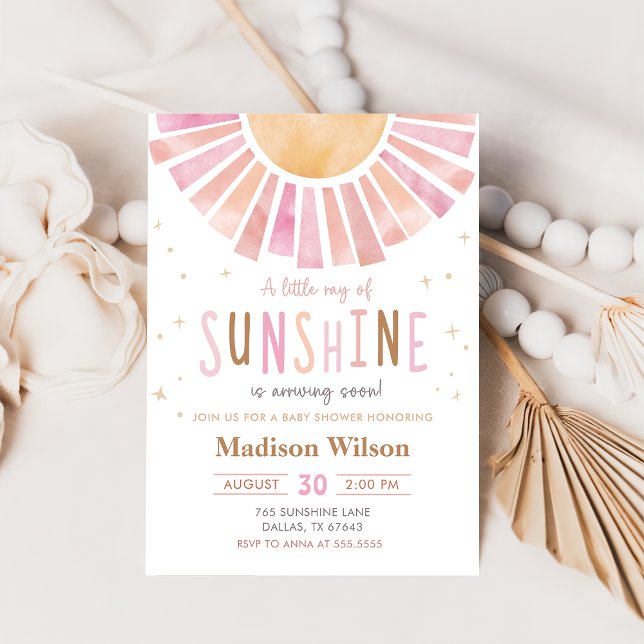 A Little ray of Sunshine Boho Baby Shower Invitation (Creator Uploaded)