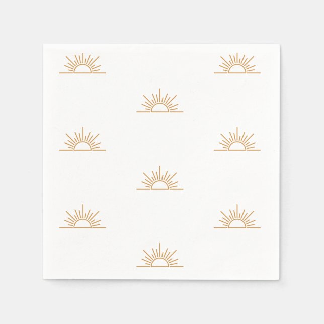 A Little Ray of Sunshine Boho Baby Shower  Napkin (Front)