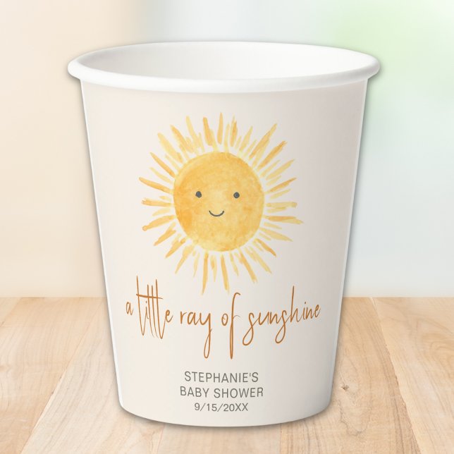 A Little Ray Of Sunshine Boho Baby Shower Paper Cups (Creator Uploaded)