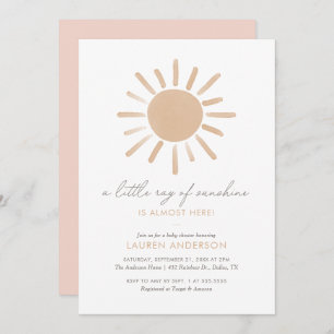 A Little Ray of Sunshine Boho Girl Baby Shower Invitation
