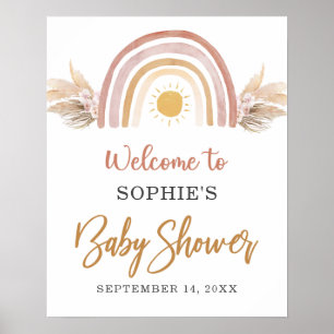 A Little Ray of Sunshine Boho Rainbow Welcome Sign