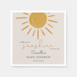 A Little Ray Of Sunshine Boho Sun Baby Shower Napkin