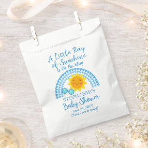 A Little Ray of Sunshine Boy Baby Shower Favour Bags