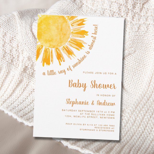 A Little Ray of Sunshine Couples Baby Shower  Invitation (Creator Uploaded)