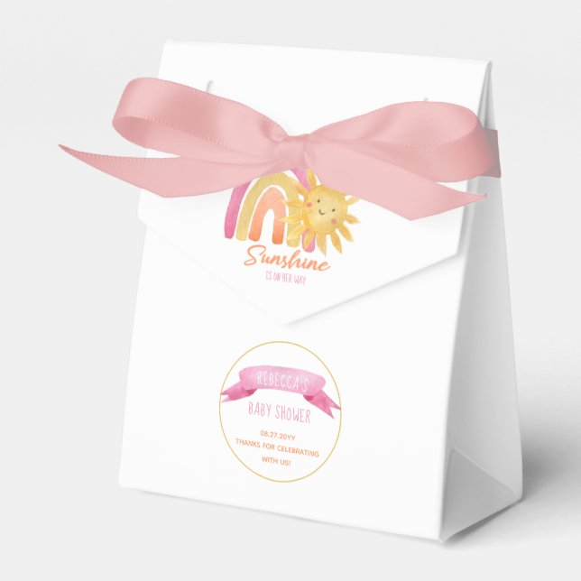 A Little Ray of Sunshine Girl Baby Shower  Favour  Favour Box (Front Side)