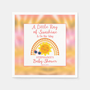 A Little Ray of Sunshine Girl Baby Shower  Napkins
