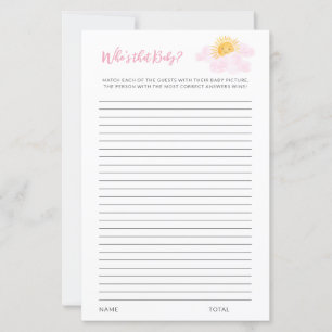 A Little Ray Of Sunshine Girl's Baby Shower Game