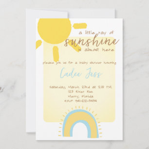 A Little ray of Sunshine is Almost Here baby  Invitation