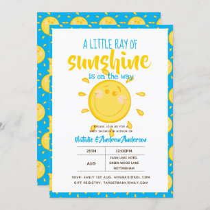 A Little Ray Of SUNSHINE is on the way - Blue Invitation
