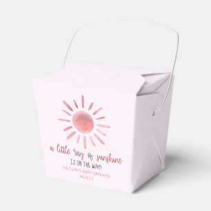 A Little Ray Of Sunshine Pink Sun Baby Shower Favour Box