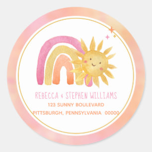 A Little Ray of Sunshine Return Address Classic Round Sticker