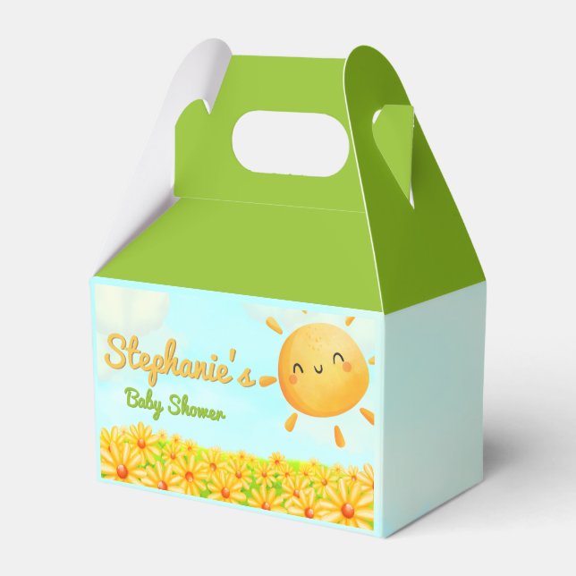 A Little Ray of Sunshine - Spring Baby Shower Favour Box (Front Side)