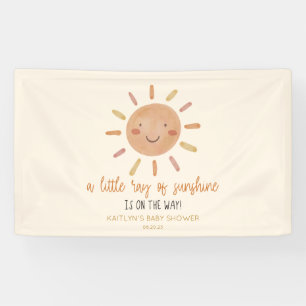 A Little Ray Of Sunshine Yellow Sun Baby Shower Banner