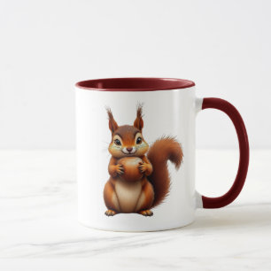 A little red squirrel with big, bright eyes. mug