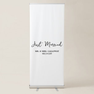 A Little Retro Just Married  Retractable Banner