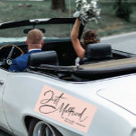 A Little Retro Just Married Wedding Car Magnet<br><div class="desc">This modern "Just Married" design makes a fun addition to the couple's getaway car.</div>