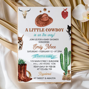 A Little Rodeo Cowboy Baby Shower Invitation
