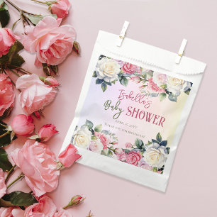 A Little Rose Floral Girl Baby Shower Thank You Favour Bags