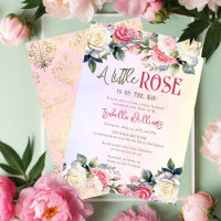 A Little Rose Is On The Way Floral Baby Shower