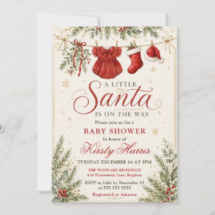 A Little Santa Baby Shower Invitation
