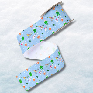 A Little Shredder Snowboard Baby Mama Pattern Satin Ribbon