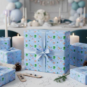 A Little Shredder Snowboard Baby Mama Pattern Wrapping Paper